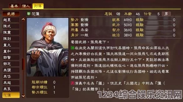 三国之志4张纮武将图鉴及深度解析