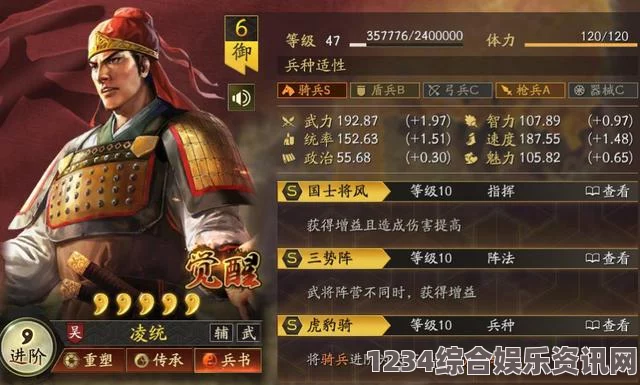 三国之志4凌统武将图鉴